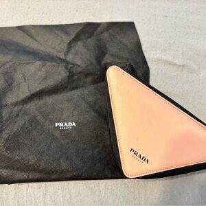 Prada Black and Peach Triangle Toiletry Bag